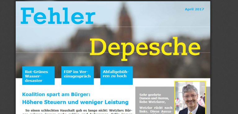 FDP verbreitet stadtweit Fehler über Wassergebühren